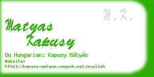 matyas kapusy business card