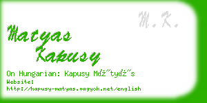 matyas kapusy business card